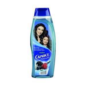 Shampoo caprice frutos + agua de coco aroma duradero y brillo 760 ml.