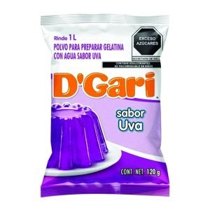 Gelatina d gari sabor uva agua 120 g.