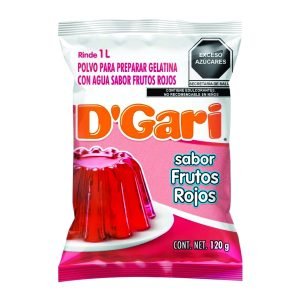 Gelatina d gari sabor frutos rojos agua 120 g.