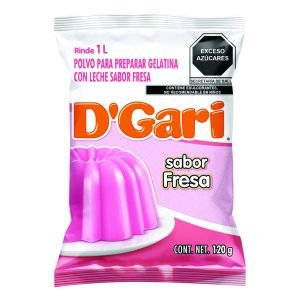 Gelatina d gari sabor fresa leche 120 g.