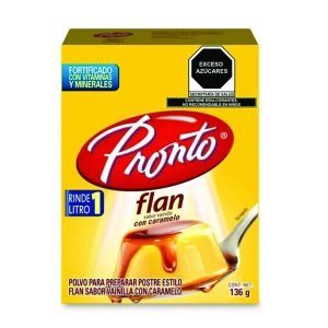 Flan sabor vainilla pronto 136 g.