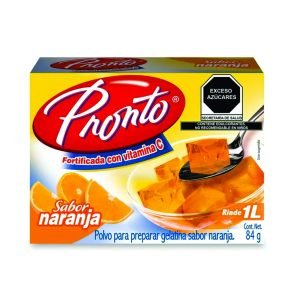 Gelatina pronto sabor naranja 84 g.