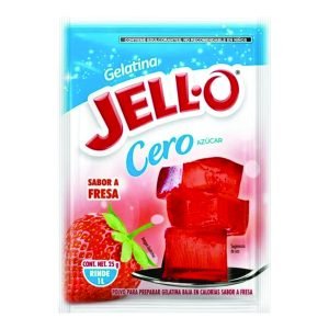 Gelatina jello cero sabor fresa 25 g.