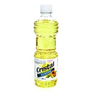 Aceite vegetal comestible cristal 500 ml.
