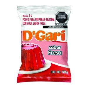 Gelatina d gari sabor fresa agua 120 g.