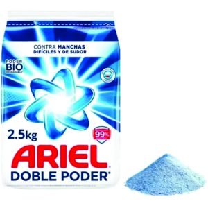 Detergente en polvo ariel doble poder 2.5 kg.