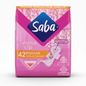 Saba Íntima Clip Toallas Regular con Alas Flujo Abundante Cont. 42 Toallas