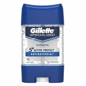 Gillette Specialized 5X Active Protect+ Invisible Gel Antibacterial, Gel Antitranspirante, 82 g
