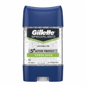 Gillette Specialized 5X Active Protect Invisible Gel Power Rush, Gel Antitranspirante, 82 g
