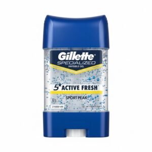 Gillette Specialized 5X Active Fresh Invisible Gel Sport Peak, Gel Antitranspirante, 82 g
