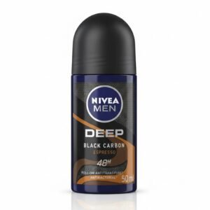 Nivea Men Deep Black Carbon Espresso - Roll-on Antitranspirante 48h, Antibacterial, 50 ml