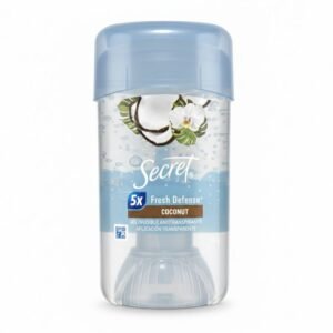 Secret 5x Fresh Defense+ Coconut Gel Invisible Antitranspirante Aplicación Transparente, 45 g