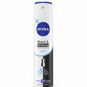 Nivea Black & White Invisible Pure Antitranspirante Aerosol 72h Protección, 150 ml (asumiendo tamaño estándar de aerosol)