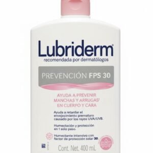 Lubriderm - Prevención FPS 30 Humectante Intensivo con Protector Solar UVA/UVB para Cuerpo y Cara - 400 mL