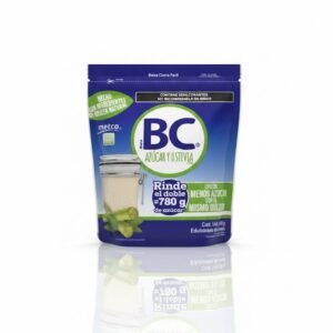 Azúcar BC (Metco) - Azúcar y Stevia (endulzante de mesa), rinde el doble (equivalente a 780 g de azúcar), Cont. Net. 390 g